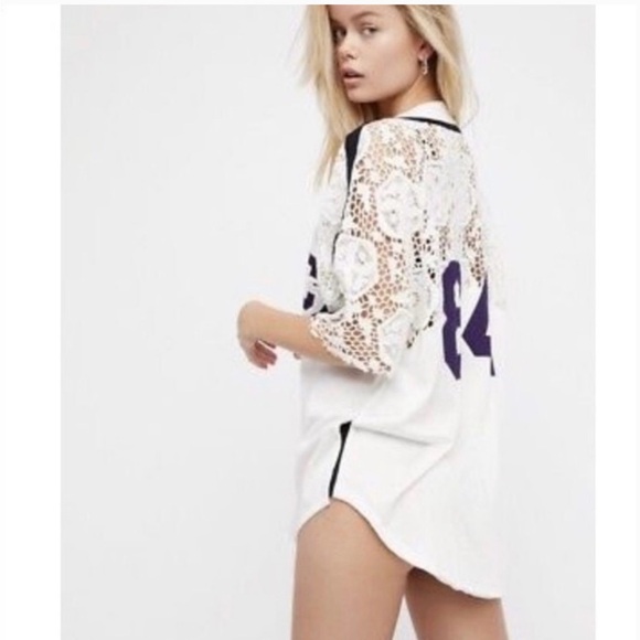 We The Free Baseball Like RMCU 84 Lace Insert Top Shirt - Picture 3 of 7